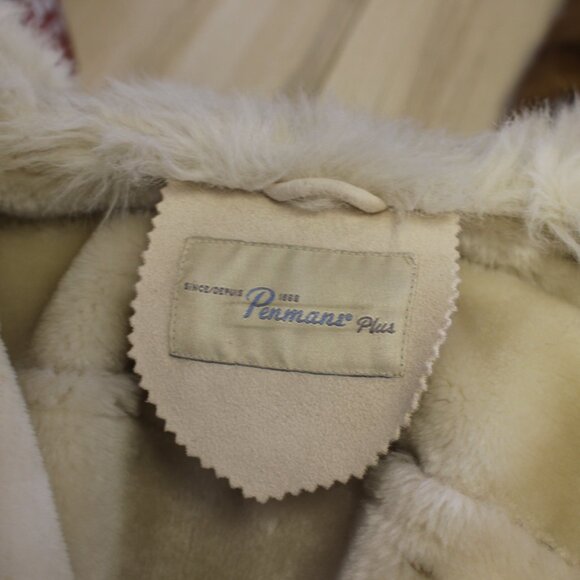 Women's 3X Vintage Faux Suede Fur Jacket With Hood 'Penmans' - Picture 5 of 6